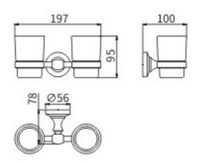 Стакан керамика двойной арт-52003 — фото 2, Стаканы для зубных щеток
