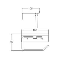Держатель для туалетной бумаги с полкой BELZ , хром арт-B9001 — фото 2, Держатели туалетной бумаги