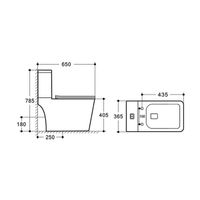 Унитаз-компакт Hope , цвет белый, ультратонкое сиденье soft-close, P-trap арт-VT2-201 — фото 9, Напольные унитазы