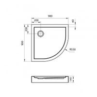ПАЛЕРМО Поддон акриловый четверть круга 90Х90 белый (сифон, регулируемые ножки) 1WH302478 — фото 9, Акриловые душевые поддоны