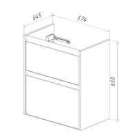Тумба Lemark COMBI 60 см под 1 раковину, подвесная/напольная, 2 ящика, цвет фасада: Дуб кантри, цвет арт-LM03C60T-dub — фото 8, Тумбы под раковину