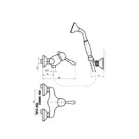 Смеситель Labe для душа с душевым комплектом, держатель подвижный, бронзовый, арт-L481.5/2SM — фото 2, Смеситель для душа