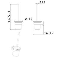 Trento Туалетный ершик настенный, матовое стекло, черный матовый арт-AQM7214MB — фото 2, Ершики для унитаза