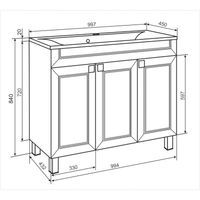 Тумба напольная OSTIN 100 / AQUA DE MARCO 2100WCOST — фото 10, Тумбы под раковину