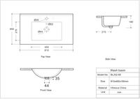 Раковина Aquanet Flow 80 арт-00347431 — фото 7, Раковины встраиваемые сверху