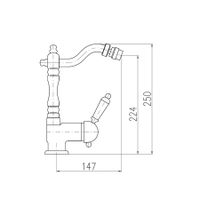 Смеситель Labe для биде с круглым поворотным изливом 185 мм,золотой, L008.5/9Z — фото 2, Смесители для биде