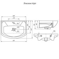 Тумба напольная с умывальником ELEGANSE 65 /хром/ AQUA DE MARCO 5065CELE — фото 9, Тумбы с раковиной