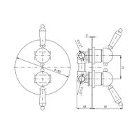 Смеситель Labe для душа скрытого монтажа с переключателем, арт-L086K — фото 2, Смеситель для душа