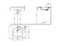 NC Раковина полувстраиваемая с переливом без отв, для смесителя, цвет белый арт-LW763Y — фото 3, Раковины встраиваемые сверху