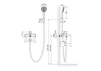 ОБЕРОН смеситель для ванны с душевым набором, шлиф. золото арт-AQ1249BG — фото 3, Смеситель для ванны