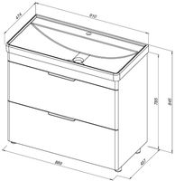 Товар: Тумба с раковиной Aquanet Ирис new 90 напольная 2 ящ. цв.белый глянец 00342094 - фото 3 Тумба с раковиной Aquanet Ирис new 90 напольная 2 ящ. цв.белый глянец 00342094 — фото 3, Тумбы с раковиной
