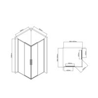 Душевой уголок Slim-U VSS-2SU900CLB, 900*900, м.черный, стекло прозрачное — фото 4, Душевые уголки