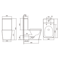 Унитаз-компакт IBERICA BLANCA TOLEDO MAXI Tornado белый (IB.TLM.124.1B1) — фото 10, Напольные унитазы