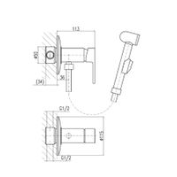 Смеситель Vltava для биде для биде с душевой лейкой с нажимным механизмом металл, VT447/1CMAT — фото 2, Смесители для биде
