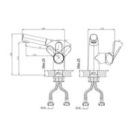Смеситель для раковины с выдвижным изливом D&K Rhein , хром арт-DA1392141 — фото 2, Смесители для раковины