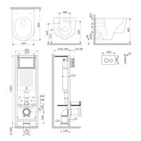 IS110138.DX77C1700 ErgoFi Инсталляция с клав L черн мат с подвес унит Jupiter без ободка с сид м — фото 2, Комплекты унитаз + инсталляция