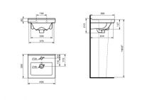 Умывальник Визит-40 (405х355) с переливом белый SANTERI 131177S0011B0 — фото 5, Раковины подвесные