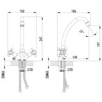 Vista Смеситель для кухни, выс.пов.излив 149мм, р/ДВ, хром, LM, арт-LM7604C — фото 2, Смесители для кухни