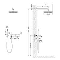 Душевая система встроенная Timo Saona SX-2348/17SM золото матовое — фото 2, Встраиваемые душевые комплекты