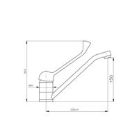 MS605.5 смеситель для умывальника с удлиненной ручкой — фото 2, Смесители для раковины