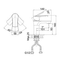 Товар: Смеситель для раковины D&K Rhein , хром арт-DA1272101 - фото 2 Смеситель для раковины D&K Rhein , хром арт-DA1272101 — фото 2, Смесители для раковины