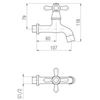 MORAVA - кран на одну воду настенный, ЦВЕТ БРОНЗА арт-MK493SM — фото 2, Краны