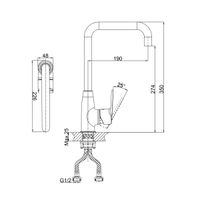 Товар: Смеситель для кухни D&K Rhein , хром арт-DA1312441 - фото 2 Смеситель для кухни D&K Rhein , хром арт-DA1312441 — фото 2, Смесители для кухни