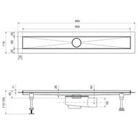 Душевой лоток TIMO Drain System 900 с двусторонней панелью "plate" под плитку, Золото матовое арт-DS230209/17 — фото 5, Душевые лотки