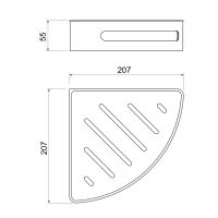 Полка угловая Timo Luiro 18577/00 хром — фото 5, Полки для ванной и душа