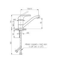 Смеситель Sazava для умывальника с повороыным изливом 150 мм,высота 117мм, арт-SA515.5 — фото 4, Смесители для раковины