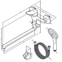 F85A90100 X-Joy, смеситель д/ванны/душа, излив 325 мм, душевой набор, хром, шт — фото 7, Смеситель для ванны