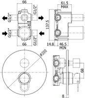Смеситель для душа Paffoni Joker (с внутренней частью) арт-JK018CR — фото 2, Смеситель для душа