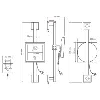 116501672 Косметическое зеркало квадратное на штанге хром BEMETA — фото 2, Косметические зеркала
