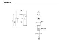 AQ1710CR ЛУГАНО смеситель для раковины 106 без донного клапана, хром — фото 6, Смесители для раковины