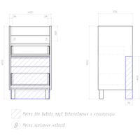 Корпус мебельный VIGO Neo, Glem, Finlay 500-0-2 (Como) напольный белый арт-264 — фото 2, Тумбы под раковину