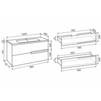 Тумба подвесная PALERMO 100 /2ящ/ AQUA DE MARCO 2100CPAL/FL/H — фото 9, Тумбы под раковину