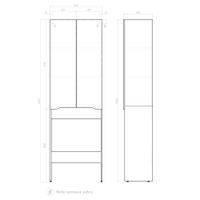 Шкаф для стиральной машины VIGO Grani 64 напольный дуб золотой (036 дуб золотой) — фото 5, Шкафы для ванной