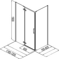 Душевой уголок Aquanet Logic RC1200 1200x800, прозрачное стекло арт-AE32-S-120x80U-CT — фото 4, Прямоугольные душевые уголки
