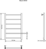 Полотенцесушитель водяной Aquanet Mauro 800x500 хром 00282317 — фото 3, Водяные полотенцесушители
