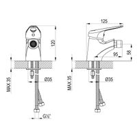 Luna Смеситель для биде, пов.аэратор 97мм, р/ОД, хром, LM, арт-LM4108C — фото 2, Смесители для биде