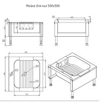 Мойка для ног 500х500х371 арт-МДН500_500_371 — фото 4, Аксессуары и оборудование для общественных мест