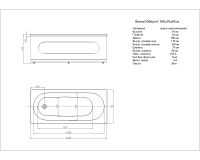 Акриловая ванна Aquatek Оберон 160 прямоугольная, универсальная, без каркаса, без экрана, без гидромассажа OBR160-0000086 — фото 7, Акриловые ванны