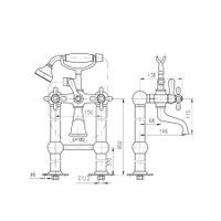MK150.5/2CMAT MORAVA RETRO - смеситель классический для ванны с душем, ЧЕРНЫЙ МАТОВЫЙ — фото 2, Смеситель для ванны