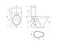 Унитаз-компакт "Форвард" косой выпуск, с 1-режимной кнопочной арматурой и сиденьем п/п "Уклад". SAN 1P2052S0000BF — фото 7, Напольные унитазы