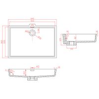 Раковина Castello Uno прямоугольная, белый матовый, MonteBianco арт-12113 — фото 5, Раковины накладные