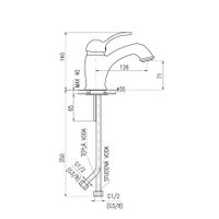 L026.5CMATZ LABE - смеситель для умывальника, ЦВЕТ ЧЕРНЫЙ МАТОВЫЙ/ЗОЛОТО — фото 2, Смесители для раковины