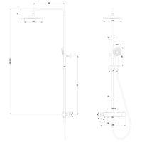 Bronx Смеситель для душа, пов.аэратор69мм 'Троп. дождь' лейка,Терм, черный, LM, арт-LM3772BL — фото 3, Душевые стойки