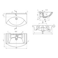 ЛАГУНА, 65 см, мебельный умывальник, керамический, Dreja арт-192529 — фото 5, Раковины подвесные