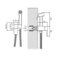 Гигиенический душ со смесителем BELZ , оружейная сталь арт-B55805-3 — фото 1, Гигиенические души