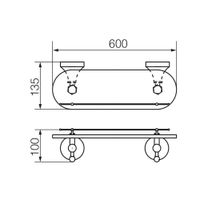 Товар: GIALETTA Полка с галереей L60 см., матовое стекло/бронза VR.GIL-6411.BR - фото 2 GIALETTA Полка с галереей L60 см., матовое стекло/бронза VR.GIL-6411.BR — фото 2, Полки для ванной и душа